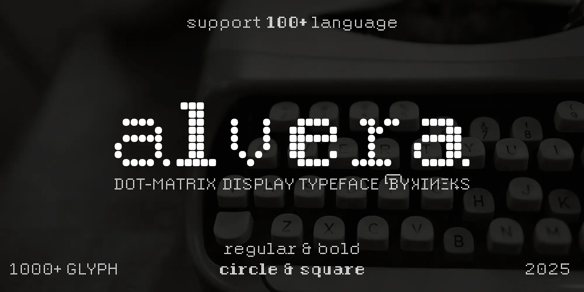 Alvera modular Dot Matrix Sans typeface featuring Circle and Square dot configurations